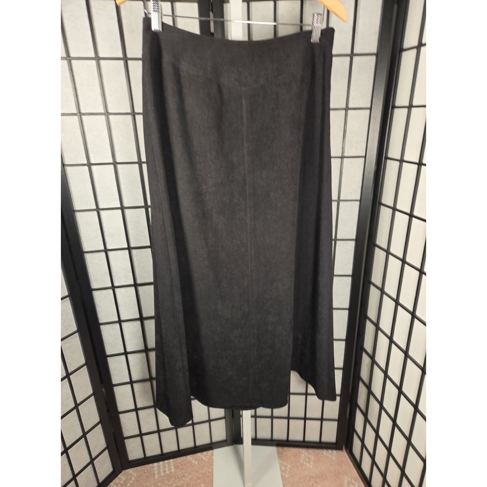 Vintage Talbots 90s Y2k Black Stretch Skirt Womens 10 Midi A Line Casual Office